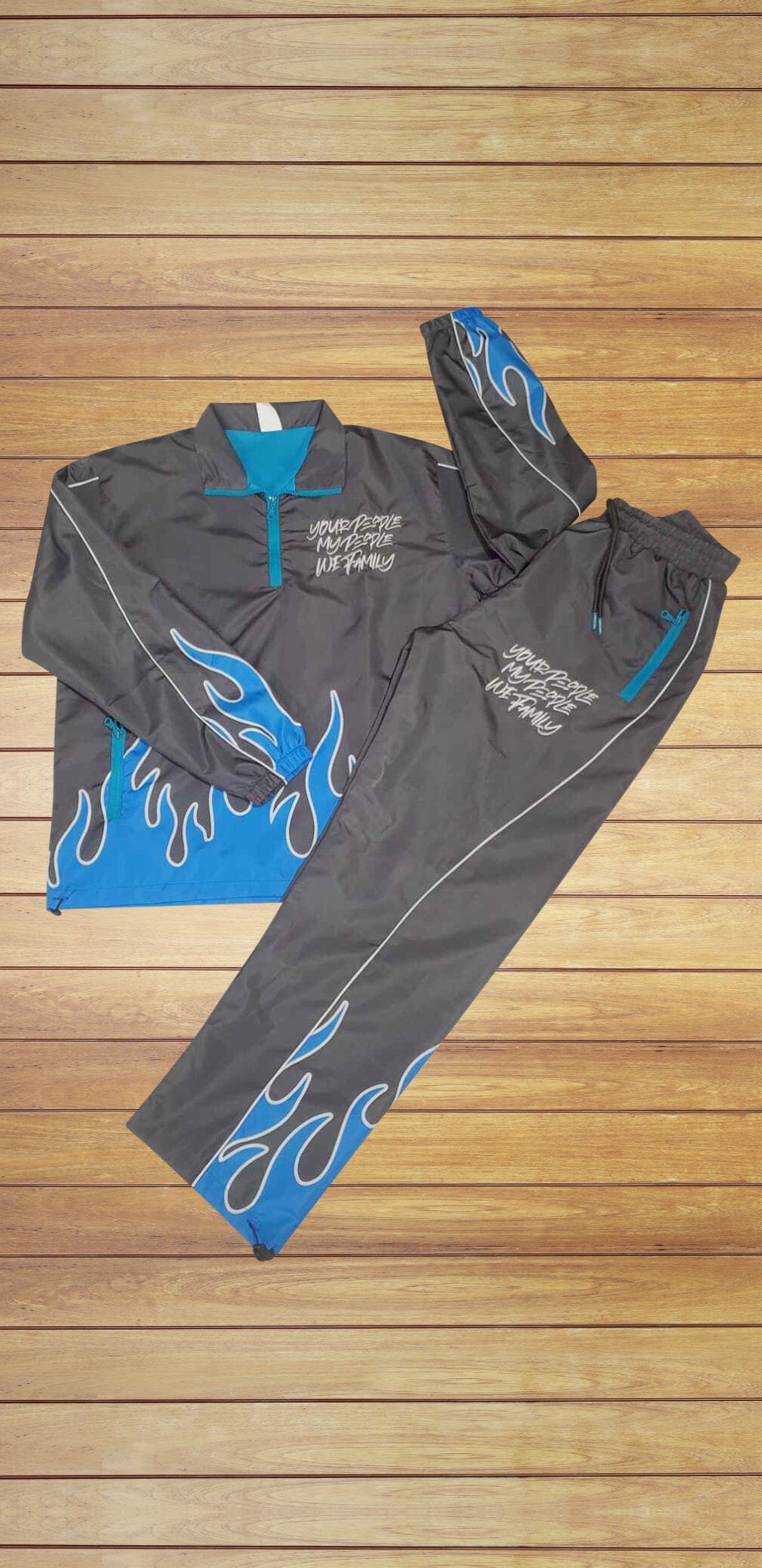 Fire Blue Windbreaker with Glow in Dark Panels