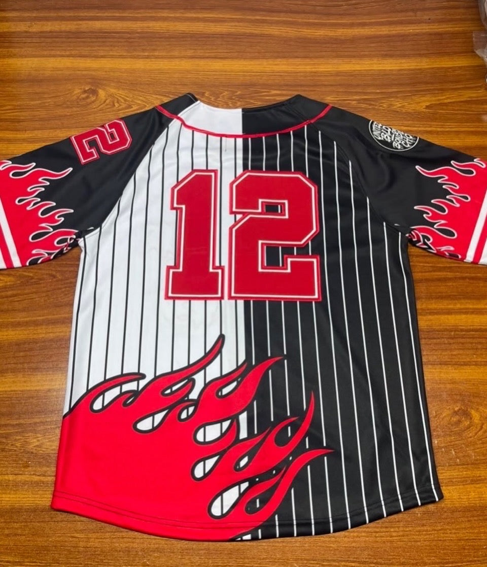 Fire Baseball Jersey Red/Black/White