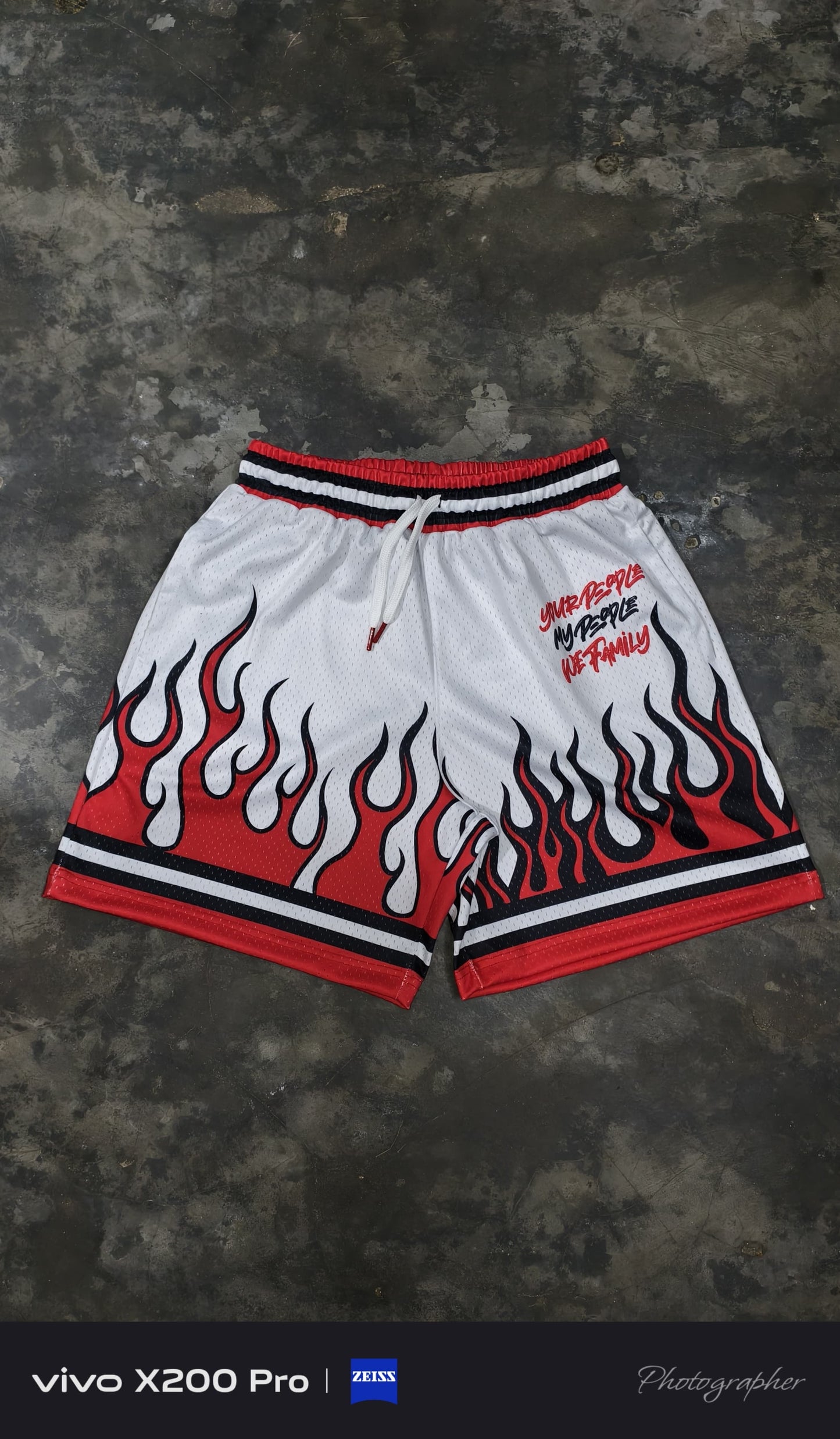 WHITE AND RED JERSEY AND SHORTS