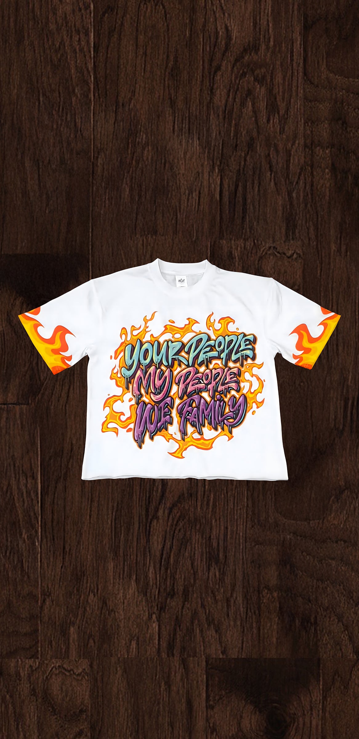 WHITE OVERSIZED CROPPED TEE (DTF PRINT)