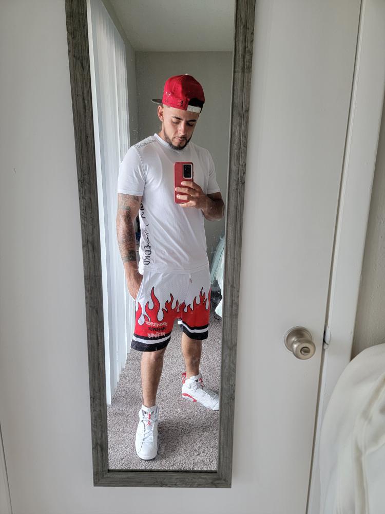 Fire Red and White Jersey OR Shorts