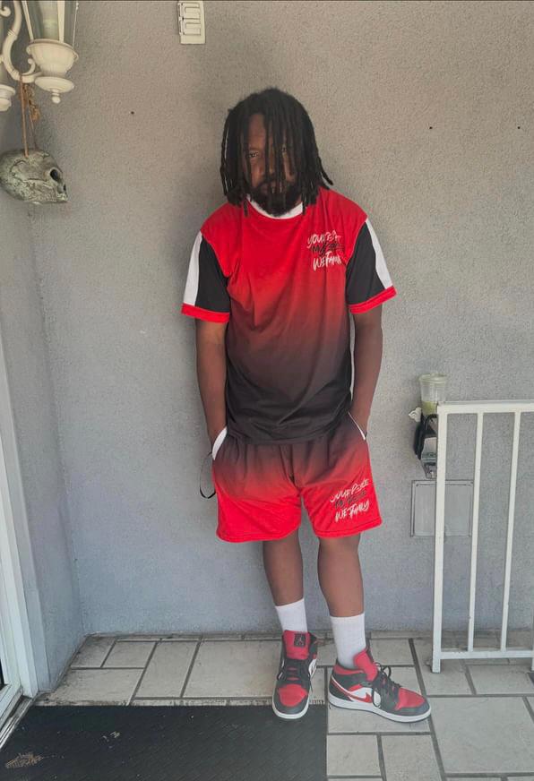 Red, White, Black Short Set