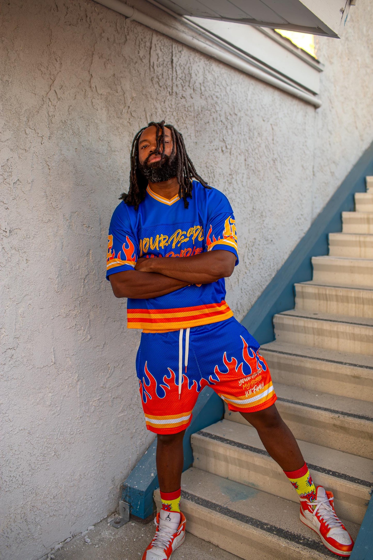 Blue Orange White Jersey OR Shorts