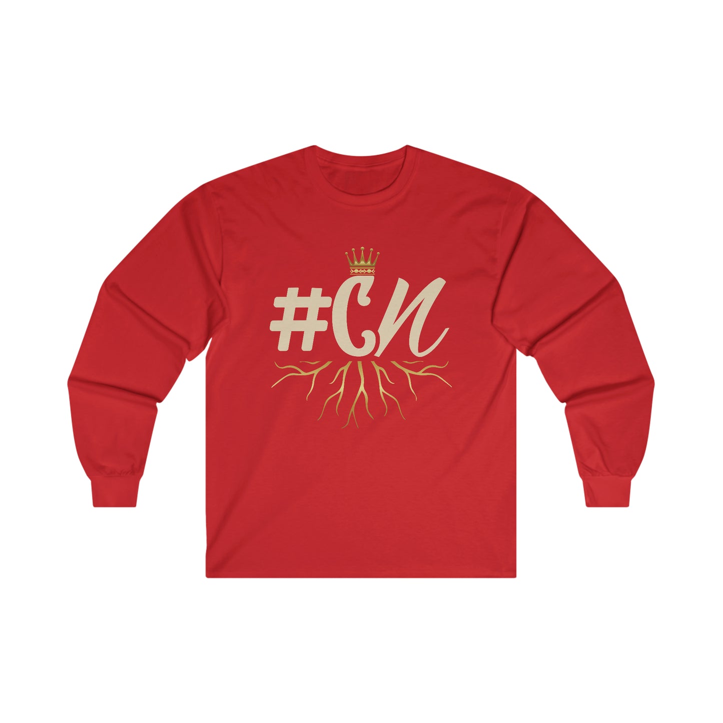 #CN Long Sleeve Tee (Beige Letters)