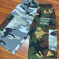 Gray/green Custom Split Shorts
