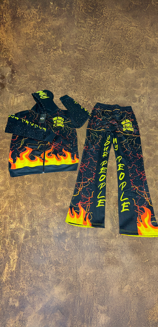 Black Fire Splash Jogger