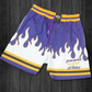 Purple Jersey Fire Shorts