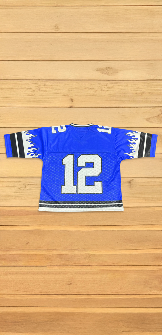 BLUE AND WHITE JERSEY OR JERSEY SHORTS
