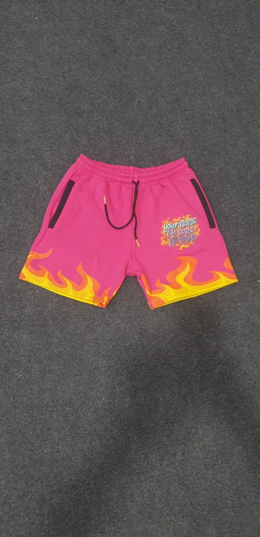 Pink Fire Shorts (DTF Print)