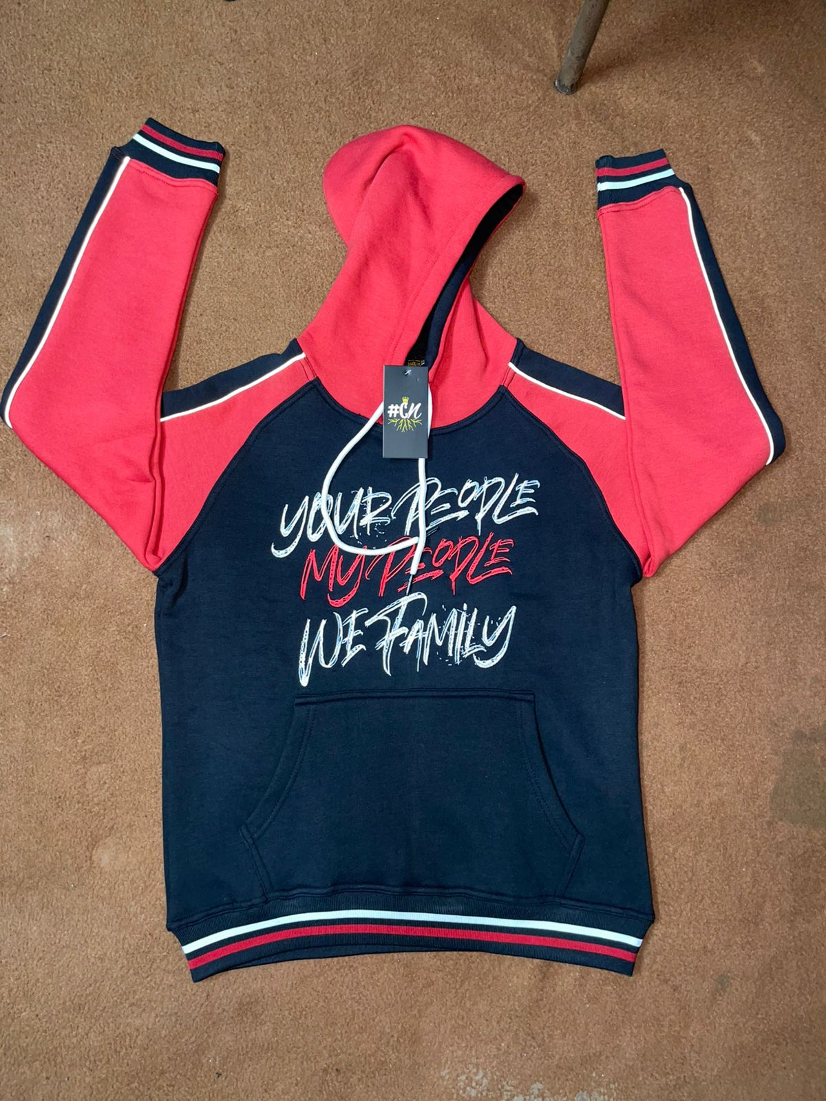 Two Tone Red and Black Hoodie and Shorts