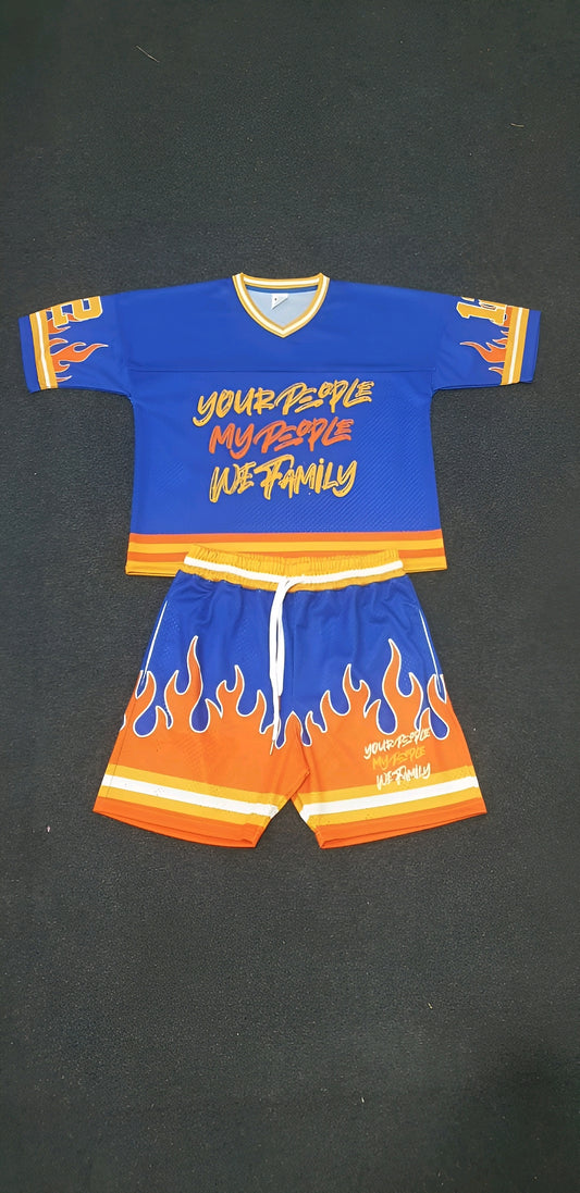Blue Orange White Jersey OR Shorts