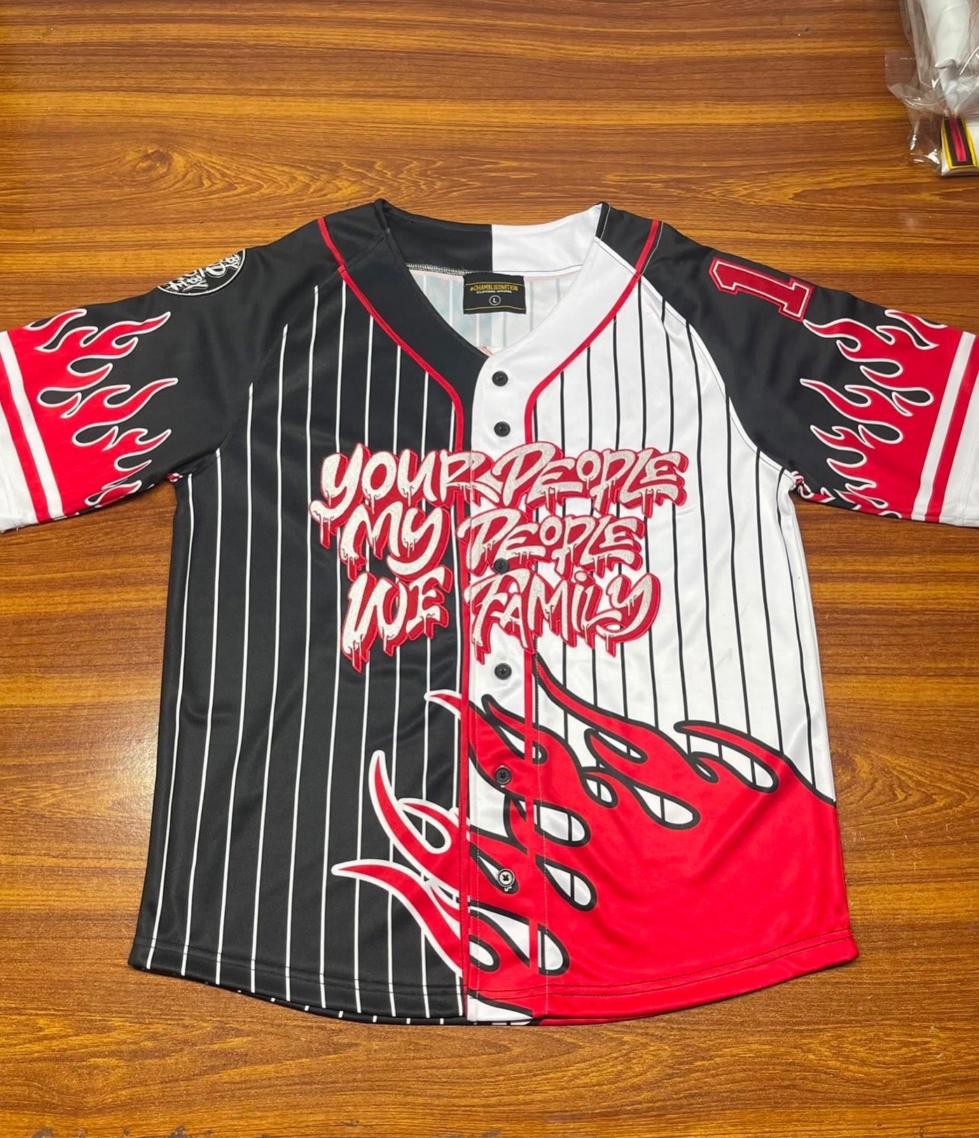Fire Baseball Jersey Red/Black/White