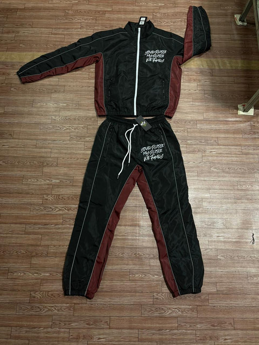 BLACK /BURGUNDY WINDBREAKER W/GLOW IN DARK PANEL