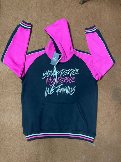 Two Toned Pink and Black Hoodie and Shorts