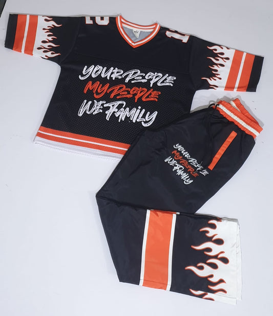 FIRE BLACK JERSEY SET (LONG PANTS)