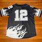 Fire Baseball Jersey Black and White