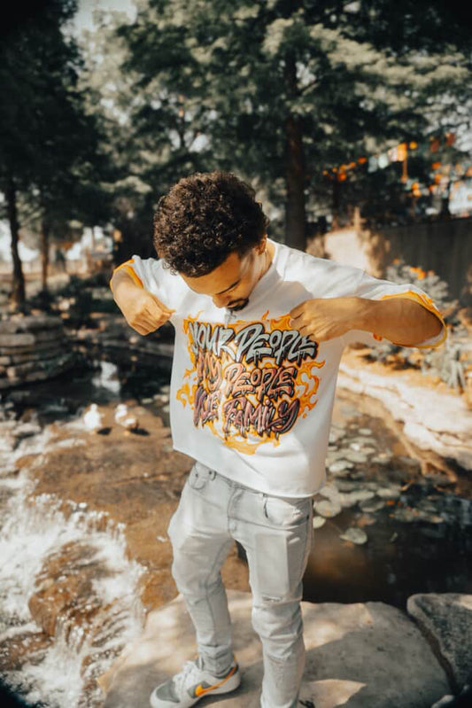 WHITE OVERSIZED CROPPED TEE (DTF PRINT)