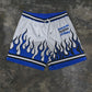 WHITE AND BLUE JERSEY AND SHORTS