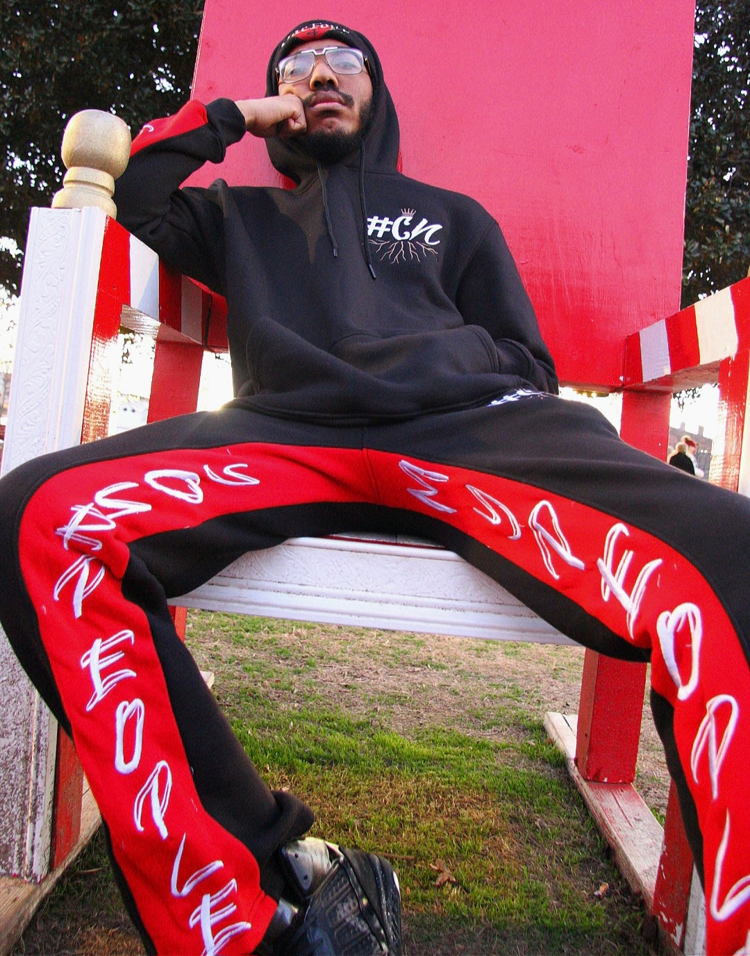 Black #CN W/Your People My People Jogger Set (Embroidered)
