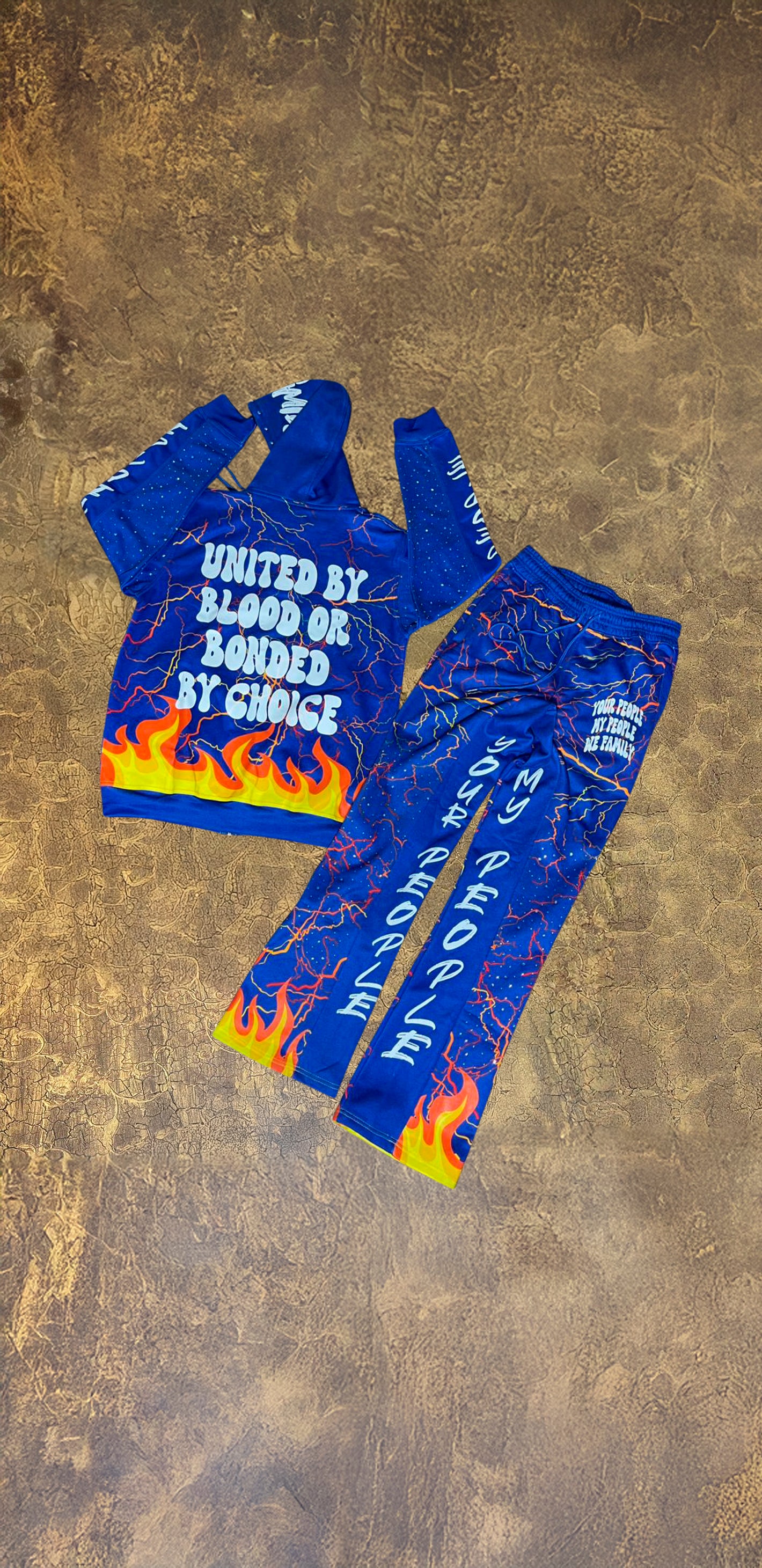 Royal Blue Fire Splash Jogger Fit