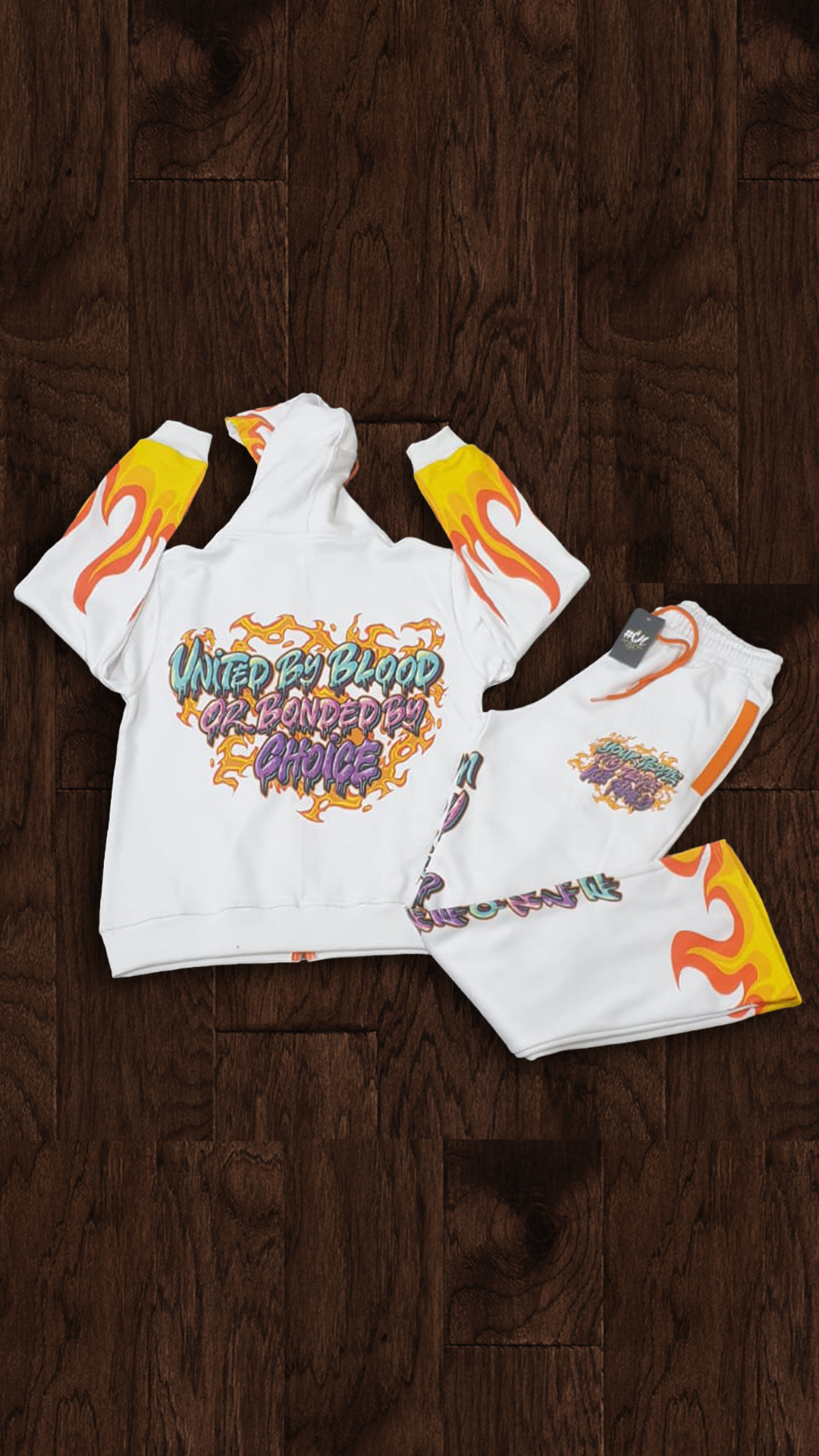 White Fire Jogger Set