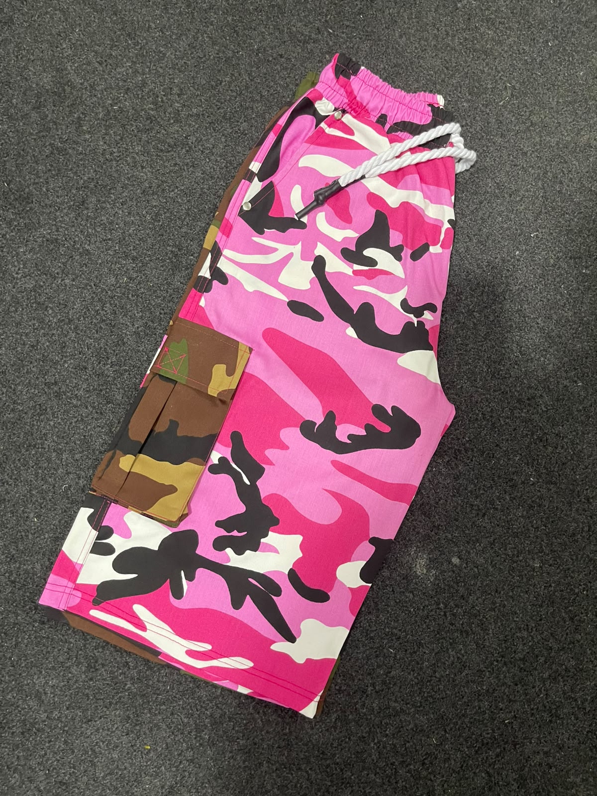 Pink /green Camo Custom Split Shorts