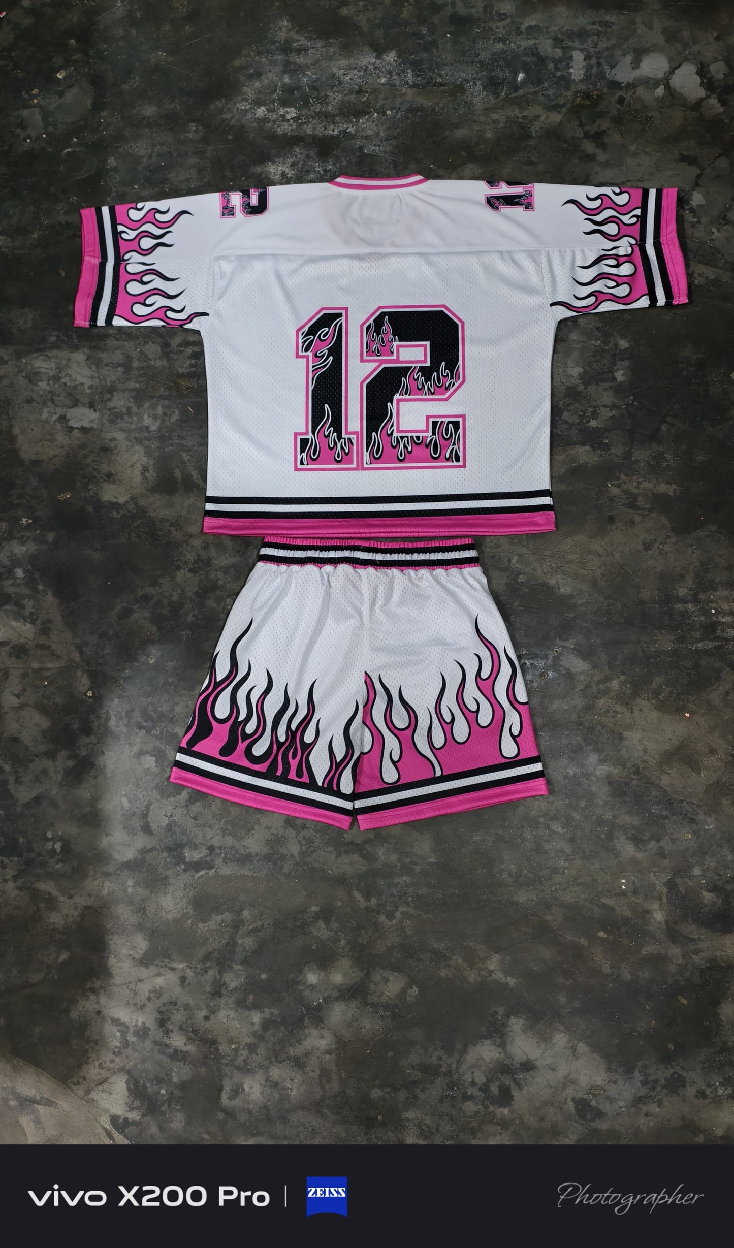 WHITE AND PINK JERSEY and SHORTS (SET)
