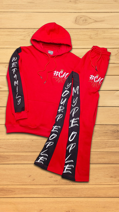 Red #CN w/Your People My People Jogger Set (Embroidered)