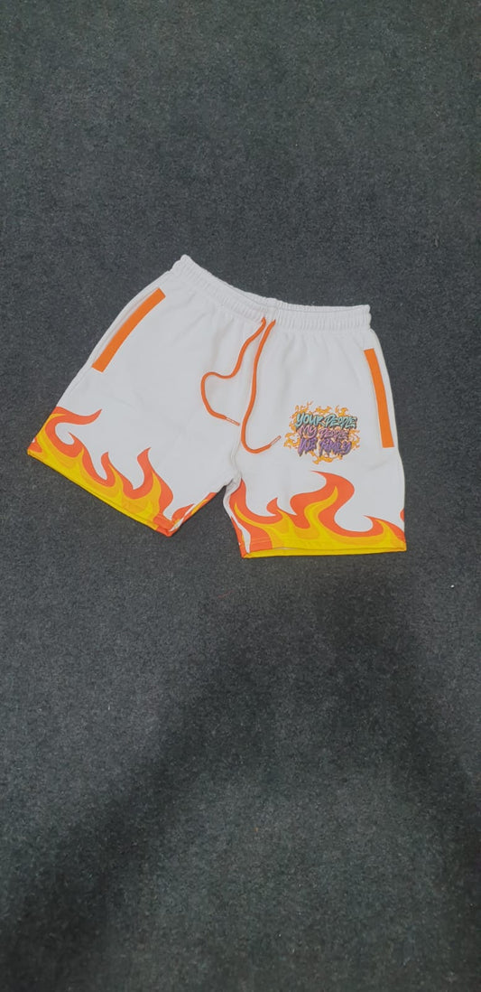 White Fire Shorts (DTF Print)