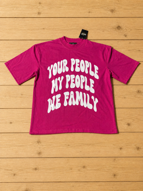 OVERSIZED LETTER TEE (HOT PINK)