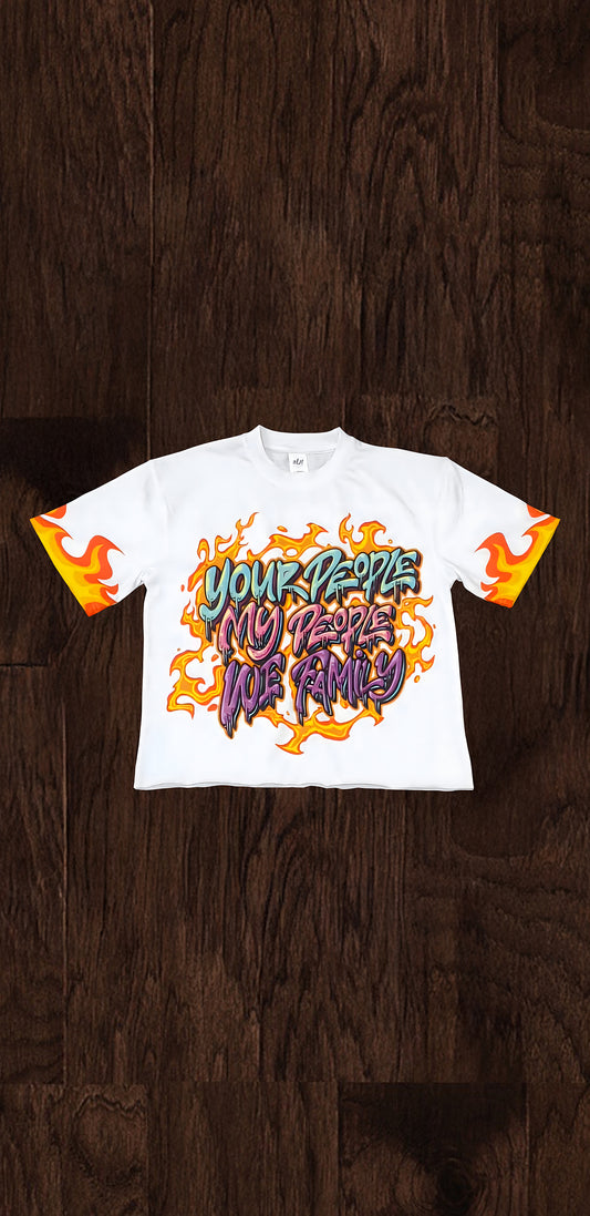 WHITE OVERSIZED CROPPED TEE (DTF PRINT)