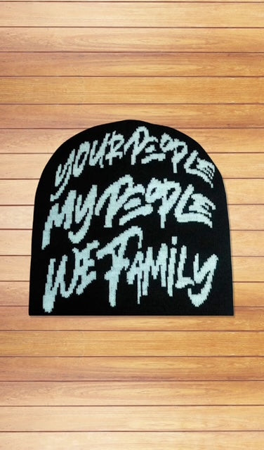 BEANIE W/WHITE LETTERS