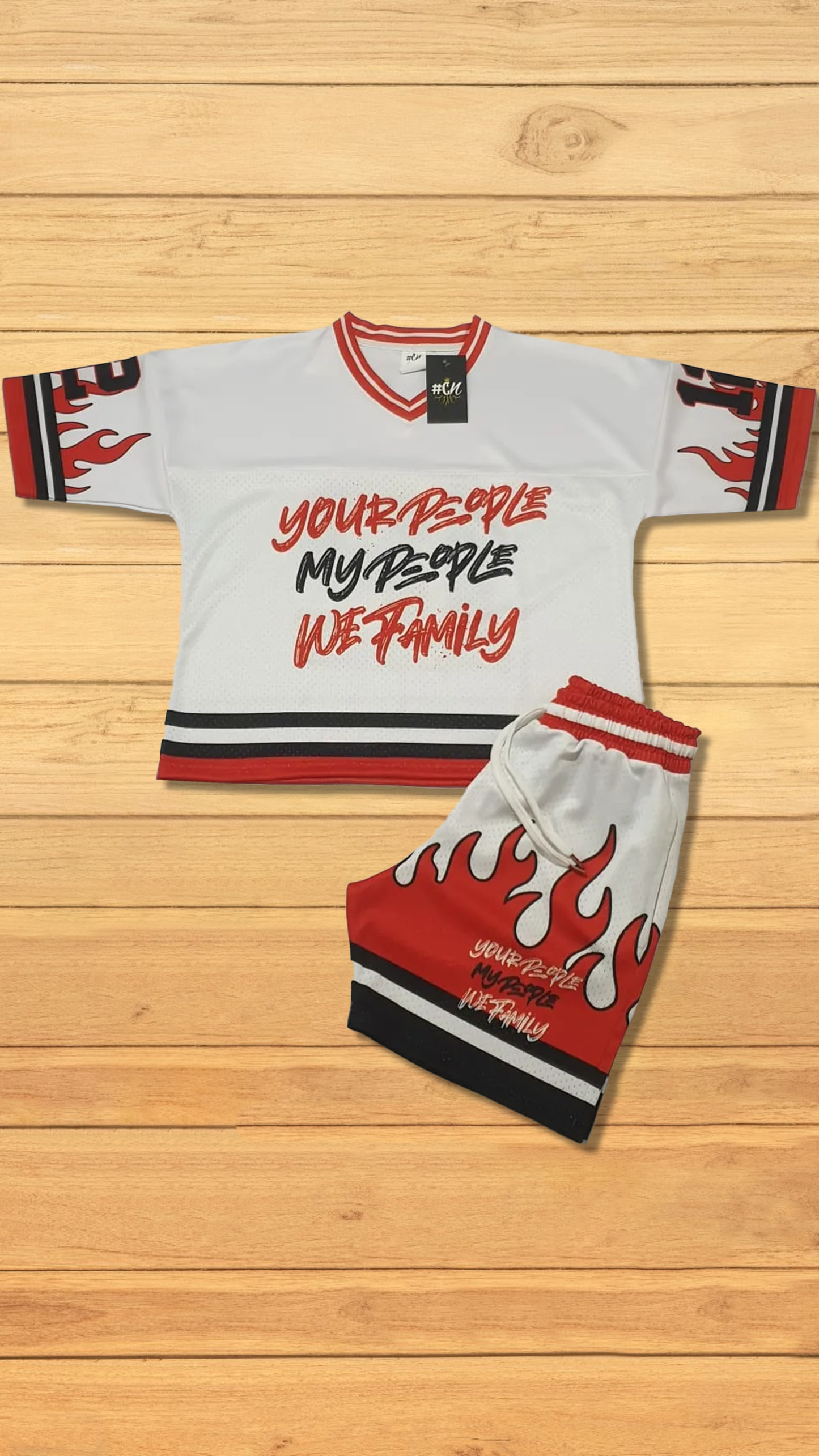 Fire Red and White Jersey OR Shorts