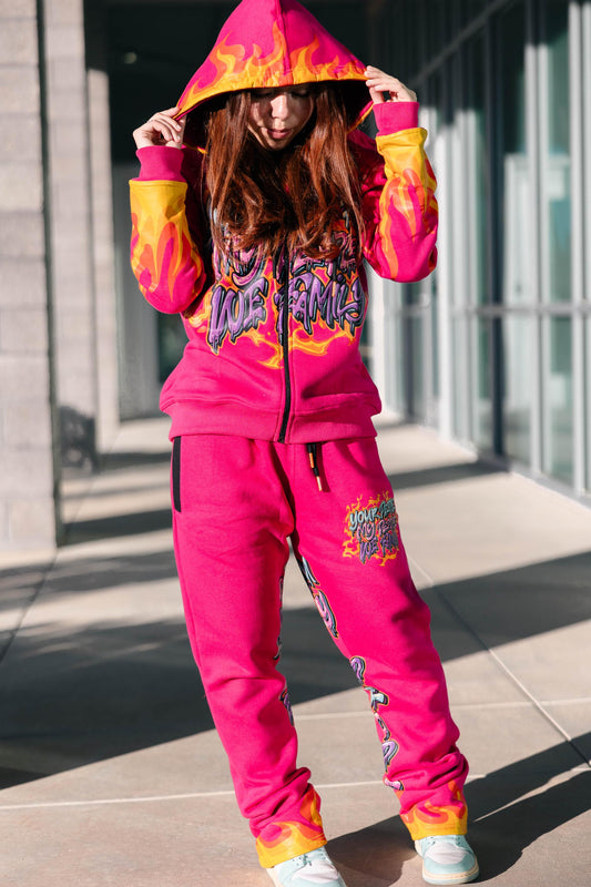 Pink Fire Jogger set