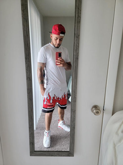 Fire Red and White Jersey OR Shorts