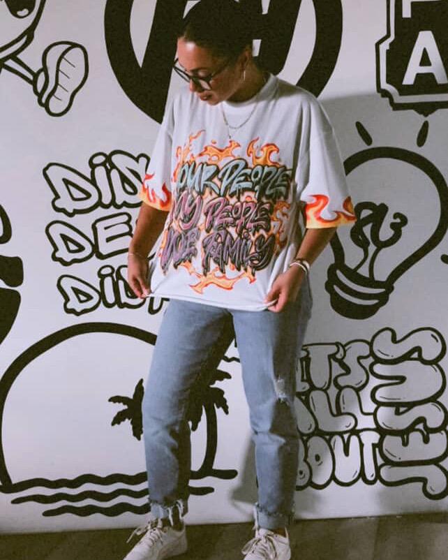 WHITE OVERSIZED CROPPED TEE (DTF PRINT)
